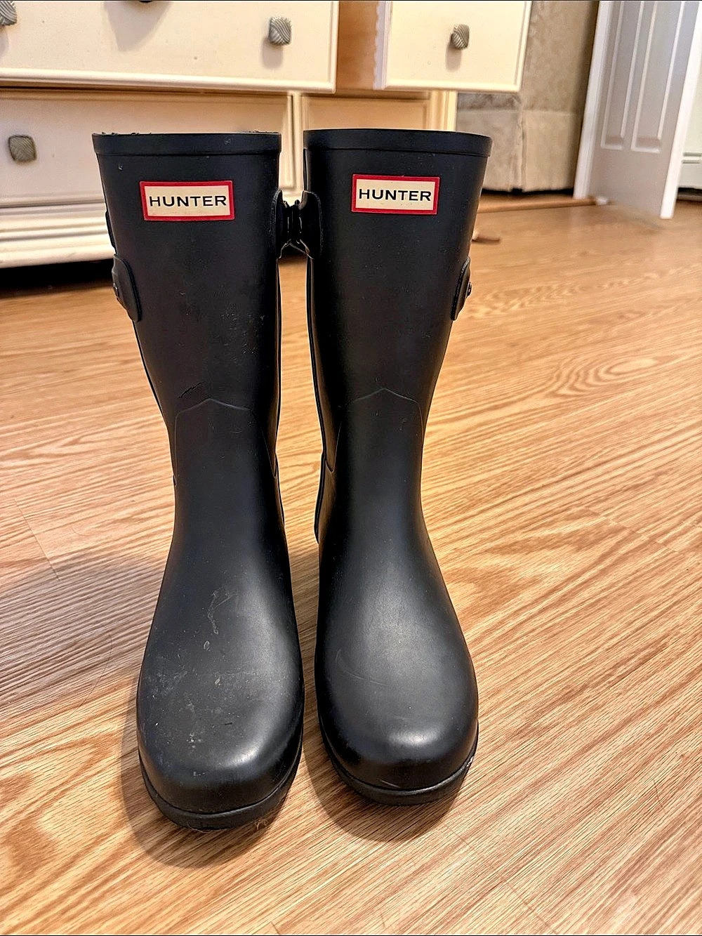 Hunter Women's Original Back Adjustable Short Rain Boot Black